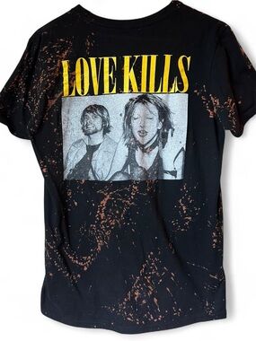 LOVE KILLS Bleached T-Shirt Kurt Cobain Courtney Love